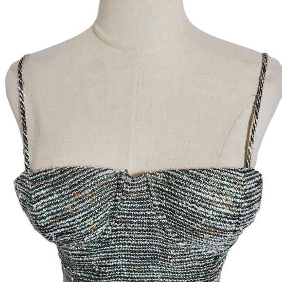 Lovers and Friends Revolve Green and White Bra Top Dress - Picture 3 of 11